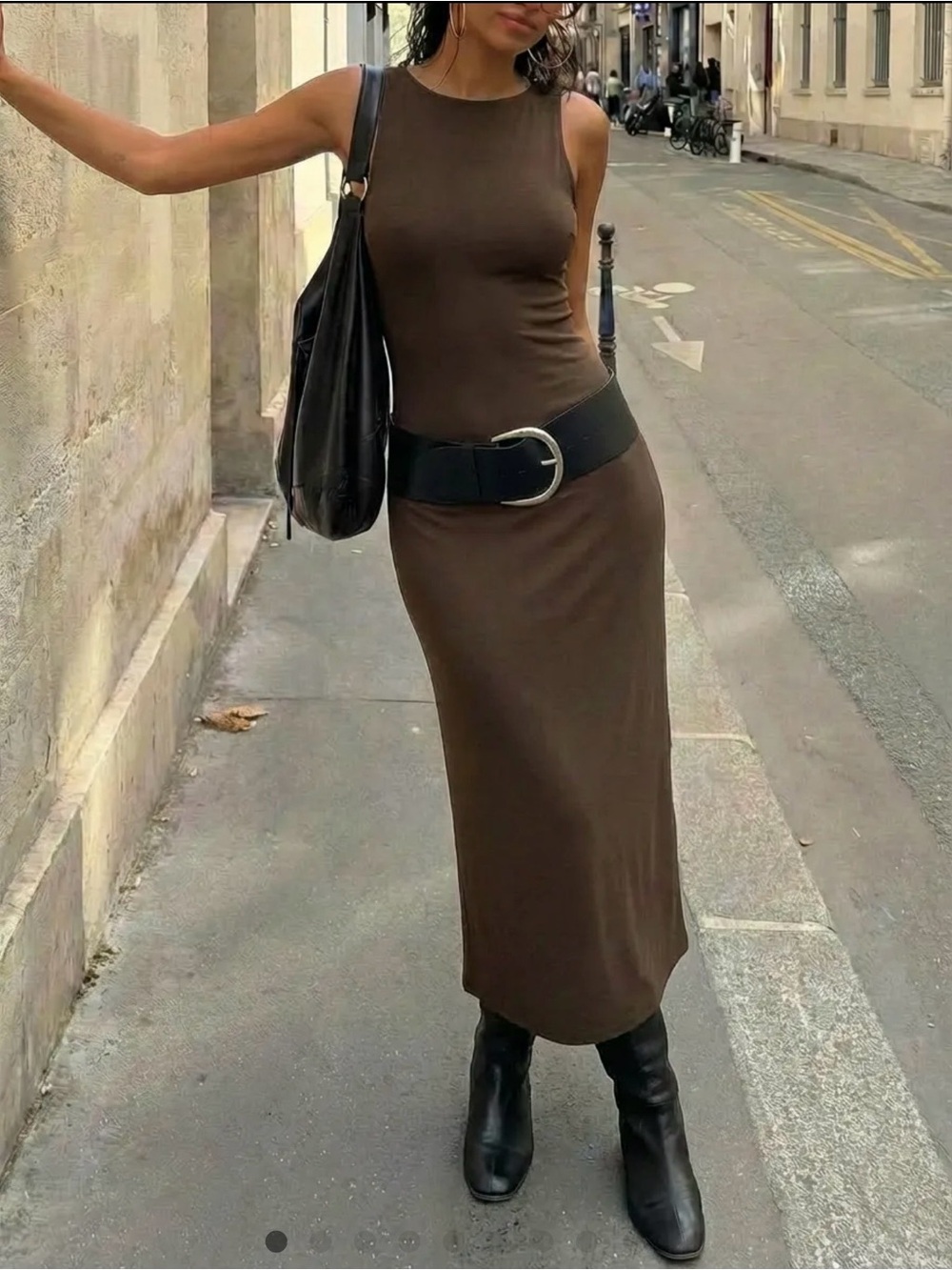 Cider Brown Sleeveless Maxi Dress Skirt
